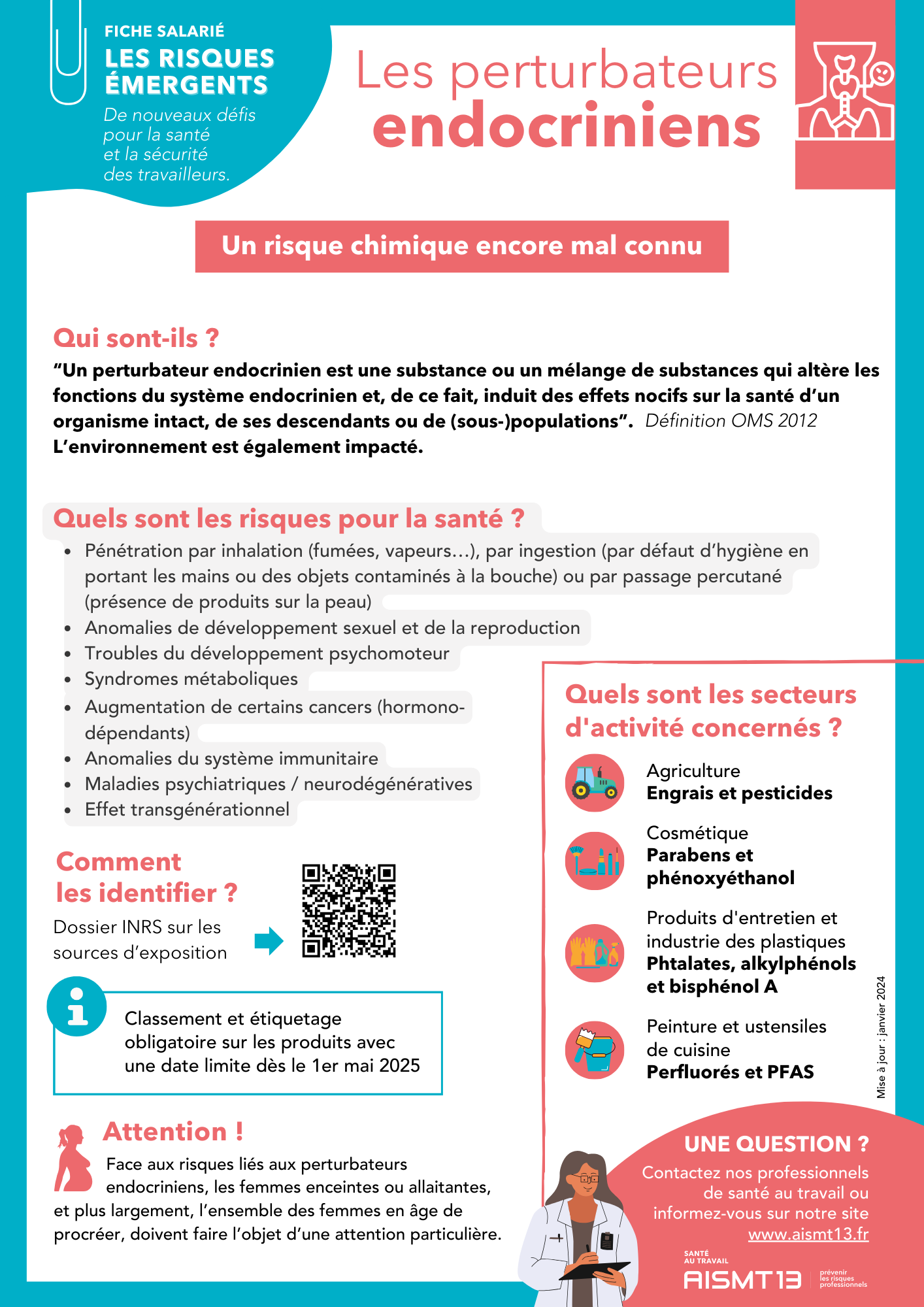 Perturbateurs endocriniens Fiche salarié Risques émergents AISMT13