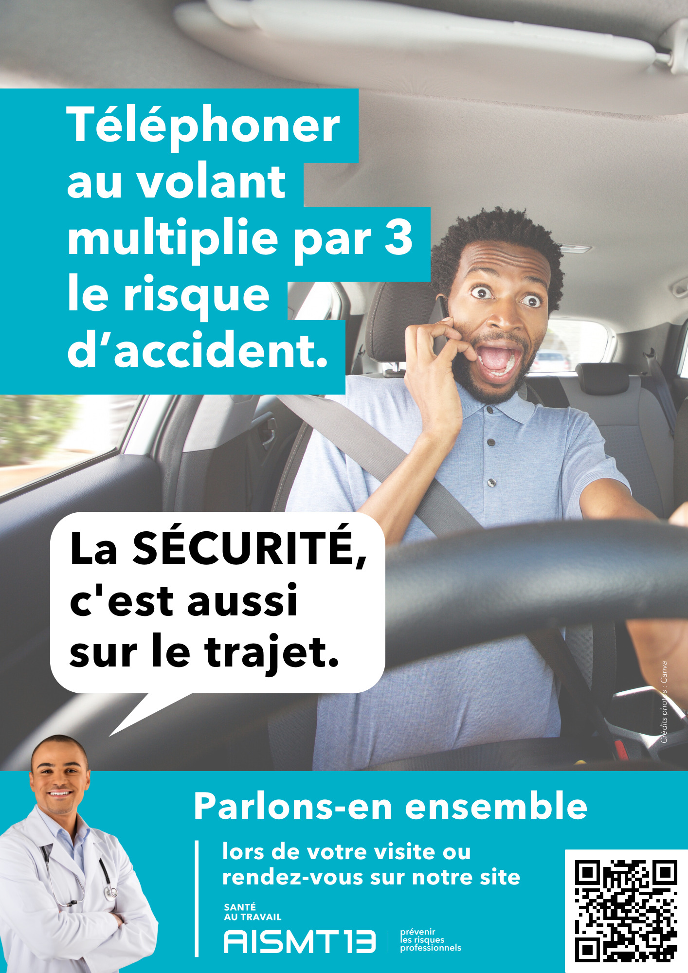 AFFICHE PREVENTION RISQUE ROUTIER TELEPHONE AISMT13 A3