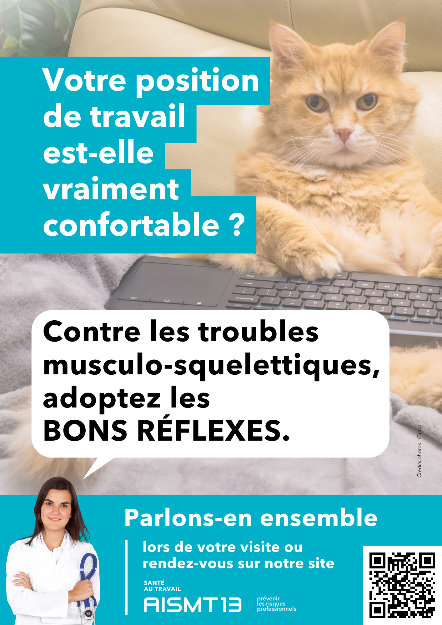 AFFICHE PREVENTION TMS POSTURE CONFORTABLE AISMT13 A3