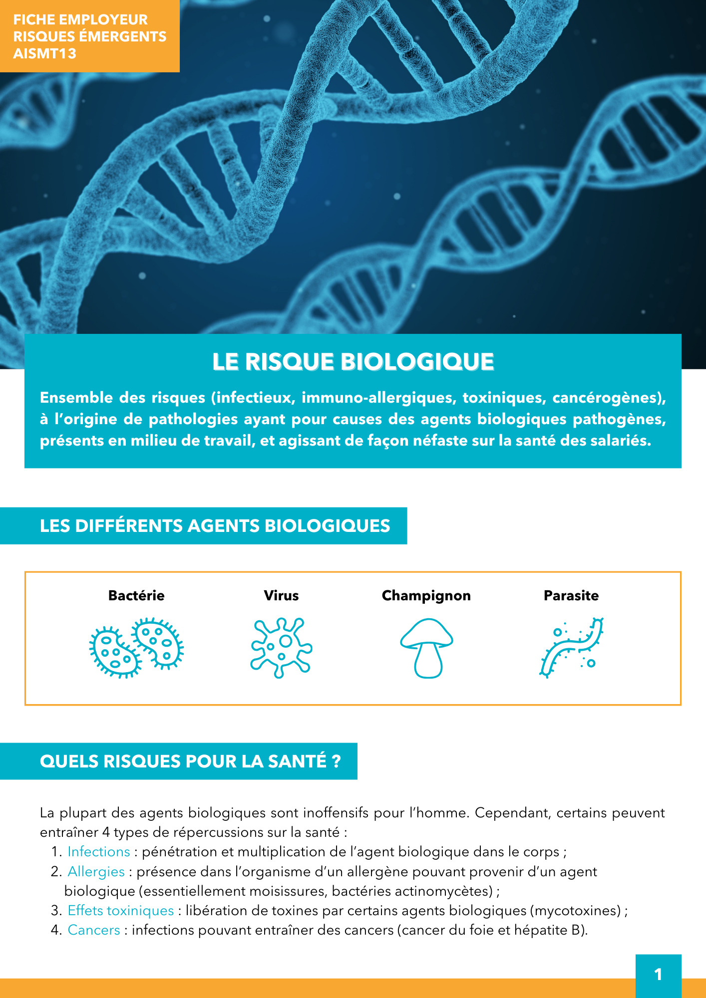 Risque biologique Fiche employeur Risques émergents AISMT13