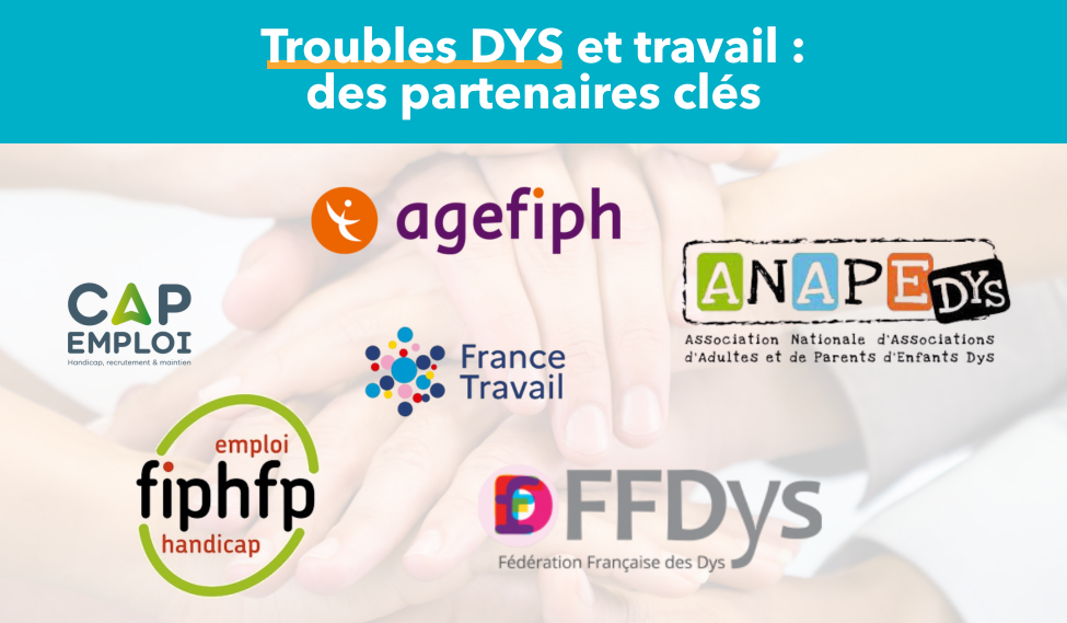 Logos des partenaires privilégiés dans le cadre de la gestion dues troubles DYS au travail 