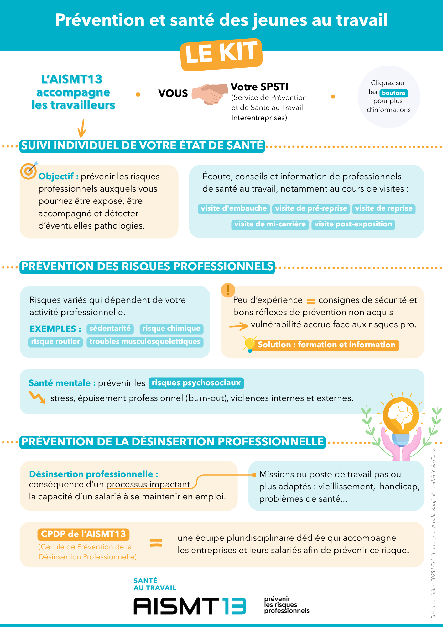 Informations de prévention et de santé pour les jeunes au travail