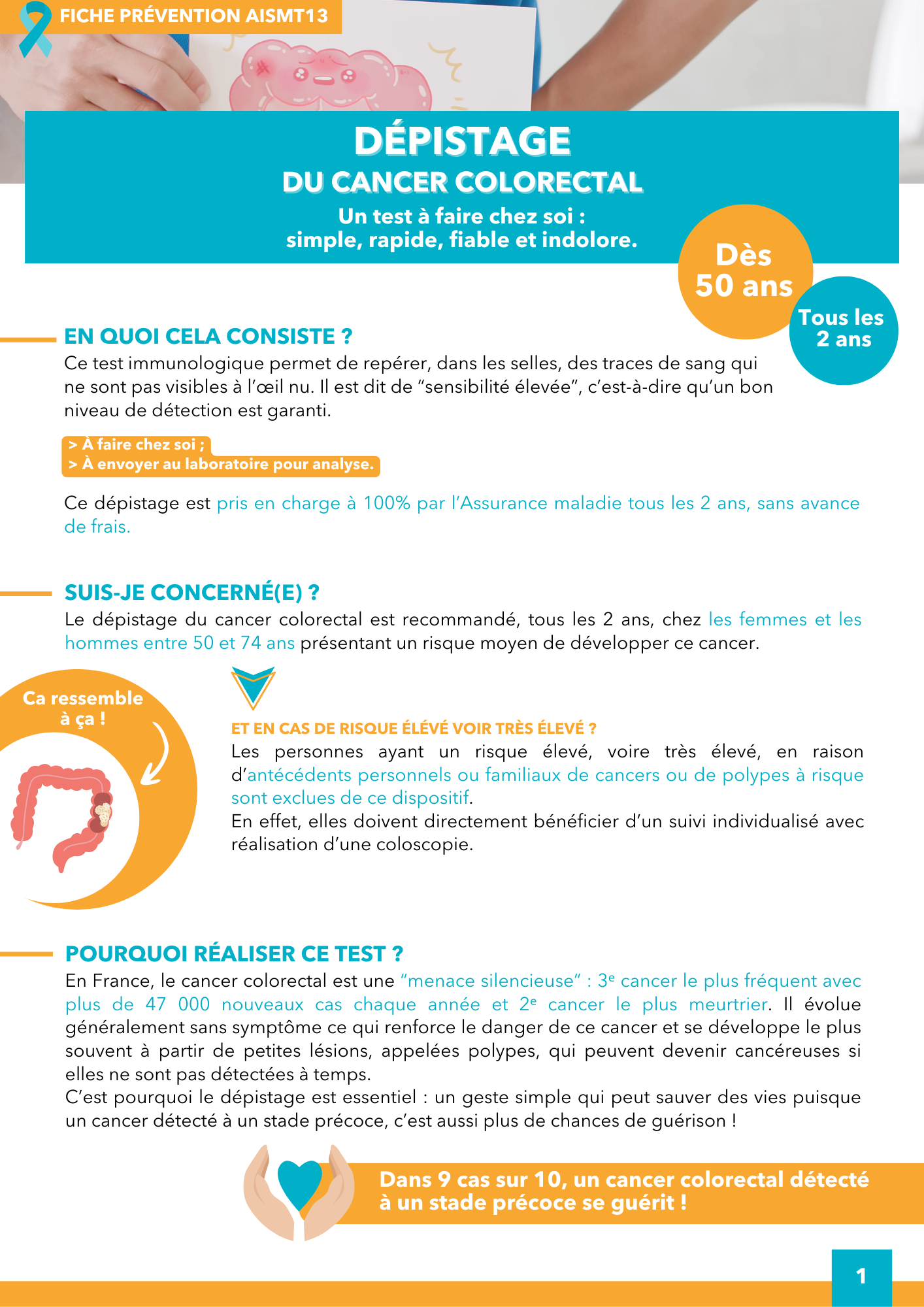 Mars bleu Fiche dépistage colorectal AISMT13 Fiches risques émergents